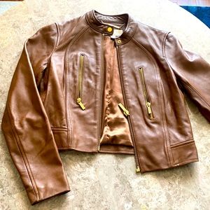 Brown leather Michael Kors jacket